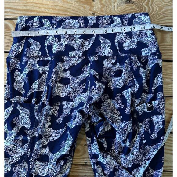 Flylow Printed Athletic Leggings Size Large Women’s Navy - Picture 7 of 7